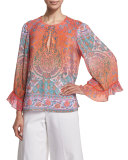 Flutter-Sleeve Printed Top