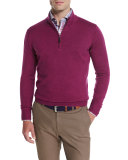 Merino Quarter-Zip Sweater, Raspberry