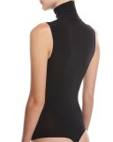 Buenos Aires Turtleneck Thong Bodysuit, Black
