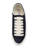 Parson Satin Low-Top Lace-Up Sneaker, Midnight