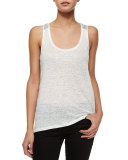 Adelaide Slub-Jersey Tank, White/Marine