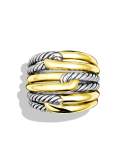 Labyrinth Triple-Loop Ring with Gold