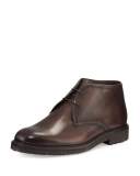 Burnished Leather Chukka Boot, Brown