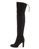 Kent Suede Over-the-Knee Boot, Dark Gray