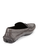 Crocodile Embossed Loafer, Gray