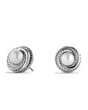 Pearl Crossover Earrings with Diamonds