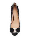 Gemini Link Bow Leather 50mm Pump, Black
