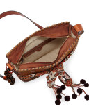 Gemini Small Patent Hobo Bag, Umber