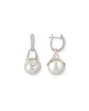 Avenue 18K White Gold South Sea Pearl & Diamond Earrings