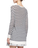 Long-Sleeve Striped Tee, Ink/Ivory