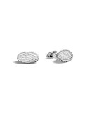 Men's Classic Chain Hammered Oval Cuff Links