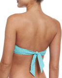 Textured Bandeau Swim Top, Sky