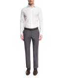 Genesis Slim-Fit Wool Trousers, Charcoal