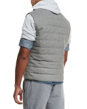 Reversible Quilted Vest, Gray