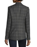 Freebird Windowpane Stretch Blazer, Charcoal