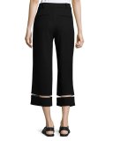Cropped Wide-Leg Pants with Fishline Trim, Matrix