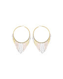 Large Three-Tone Fringe Hoop Earrings
