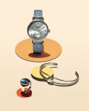 The Canfield 38mm Watch w/Alligator Strap, Light Blue