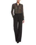 Sunaya NC Starry-Print Silk Top