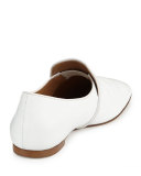Alys Leather Slipper Flat, White