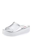 Leather 35mm Platform Sport Slide Sandal