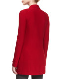 Honeycomb-Knit One-Button Jacket, Russian Red