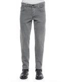 Slim-Leg Skinny Jeans, Iron Gray