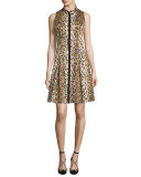 Sleeveless Cheetah-Print Shirtdress, Cheetah