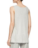 Scoop-Neck Cotton Interlock Tunic/Tank, Gray Heather, Plus Size
