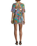 Madagascar Paisley-Print Tunic Coverup