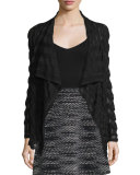 Zigzag-Knit Open Cascade Cardigan 