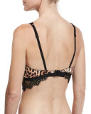 Cheyenne Animal-Print Soft Triangle Bra, Vindemia/Black