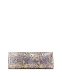 Metallic Python Razor Clutch Bag