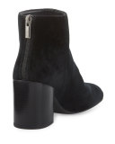 Bacari Velvet Chunky-Heel Bootie, Black