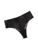 Weightless Lace High-Rise Thong, Black