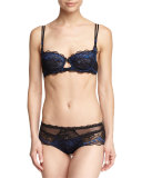 Dentelle Sapphire Boyshort, Black/Blue