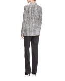 Windsor Knit Jacket w/ Patch Pockets, Hematite Multi