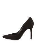 Nouveau Suede Pointed-Toe Pump, Black
