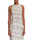 Kalstinn Bevel Striped Sleeveless Top