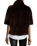 Rabbit Fur Bolero Jacket, Wine