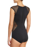 Kayak Net-Insert One-Piece Swimsuit