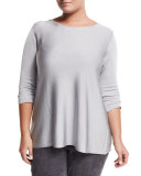 Abitato 3/4-Sleeve Crepe Sweater, Plus Size