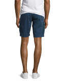 Cotton-Twill Cargo Shorts, Navy