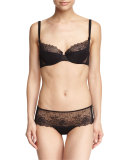 Lace Flirt Demi-Cup Bra, Black