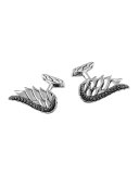 Lava Eagle Wing Silver Cuff Links