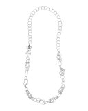 Spring Silver Necklace with Lotus Clasp, 37"