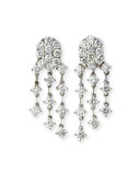 Three-Strand Diamond Chandelier Earrings in 18K White Gold