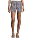 Sibylle Butterfly-Print Silk Shorts