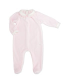 Collared Velour Footie Pajamas, Pink, Size 1-9 Months