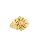 Flameco Scroll Dome Ring with Brown Diamonds, Size 7